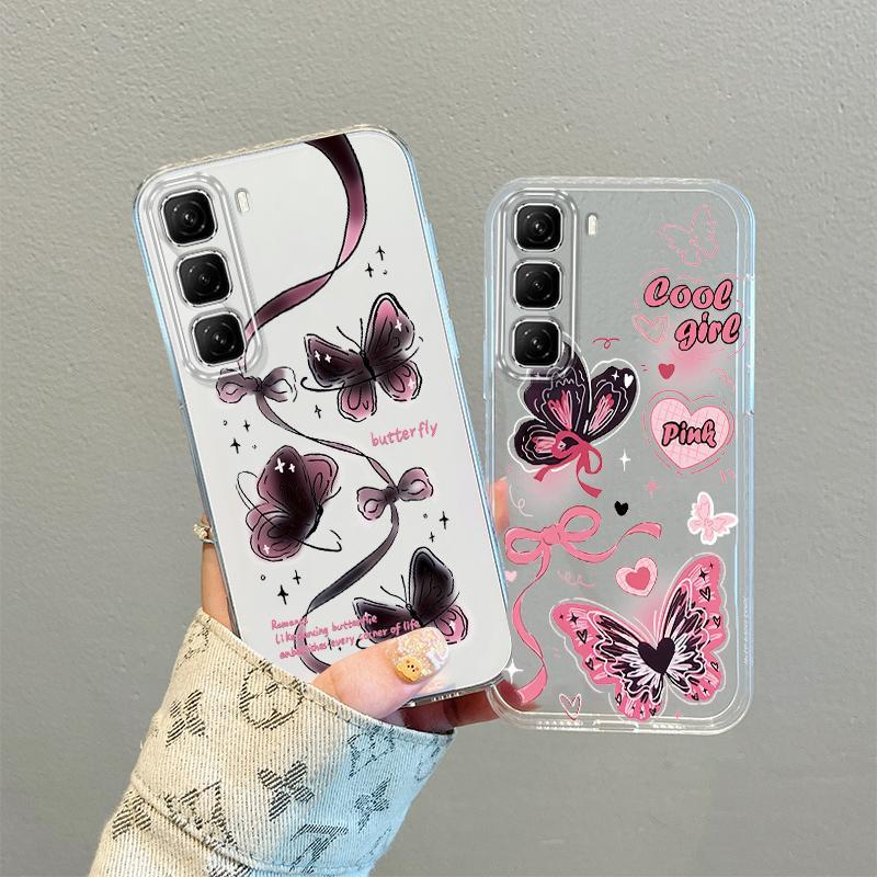 เข้ากันได้กับ INFINIX HOT 50 Pro + 4G,X6880 X6882 X6882B เคสโทรศัพท์ เคสโทรศัพท์ TPU สไตล์โบว์ รุ่นใ