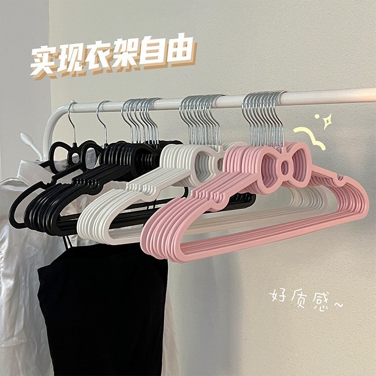 ไม้แขวนเสื้อกันลื่นน่ารัก Bowknot รูปหัวใจ ไม่มีรอยต่อ ขายส่ง สําหรับหอพักระเบียง
