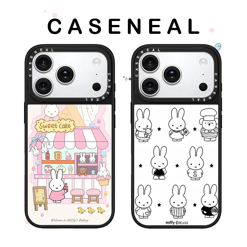 CASENEAL น่ารัก Miffy คุณภาพสูงกระจกเคสโทรศัพท์เหมาะสําหรับ iPhone 17ProMax 17pro 17 air 16promax 16 15promax 15 14promax 13 13promax แฟชั่น Anti Drop Hard Case