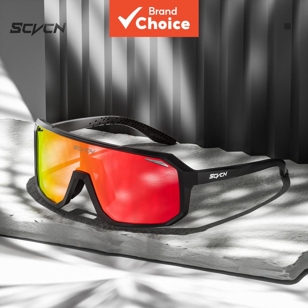 แว่นตากันแดดขี่จักรยาน SCVCN สําหรับปั่นจักรยานเสือภูเขา/ถนน ป้องกันรังสี UV400 สําหรับผู้ชายและผู้หญิง ใช้เล่นกีฬาและออกกําลังกายกลางแจ้ง