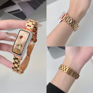 สายโลหะสำหรับ Huawei Band 11 Band 11 Pro สายรัดข้อมือแบบปรับได้สำหรับ Huawei Band 10 9 8 NFC อุปกรณ์เสริมสายสแตนเลส