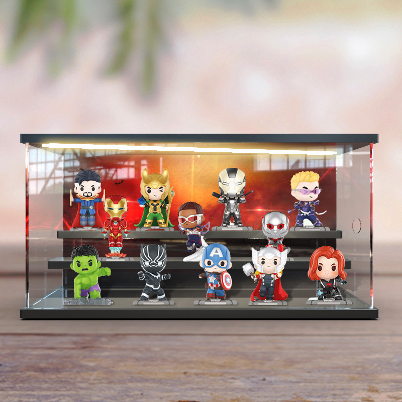 [กล่องแสดงโมเดล] Popmart Marvel Avengers Series Mystery Box Scene Display Box Figure Toy Transparent