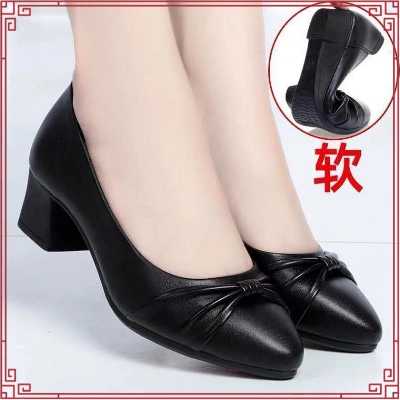 Value Buy Bata PU Leather Excellent Design Ladies Black Official Office Heel Shoes Kasut Sarung Hita