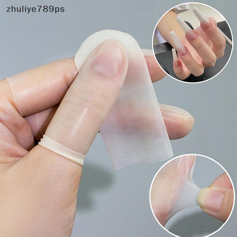 Zuliye789ps] 100/200PCS Nail Art Finger Protection Cover ยางลื่น Anti-static Finger Cots ทิ้ง Latex Finger Cover เล็บเครื่องมือใหม่