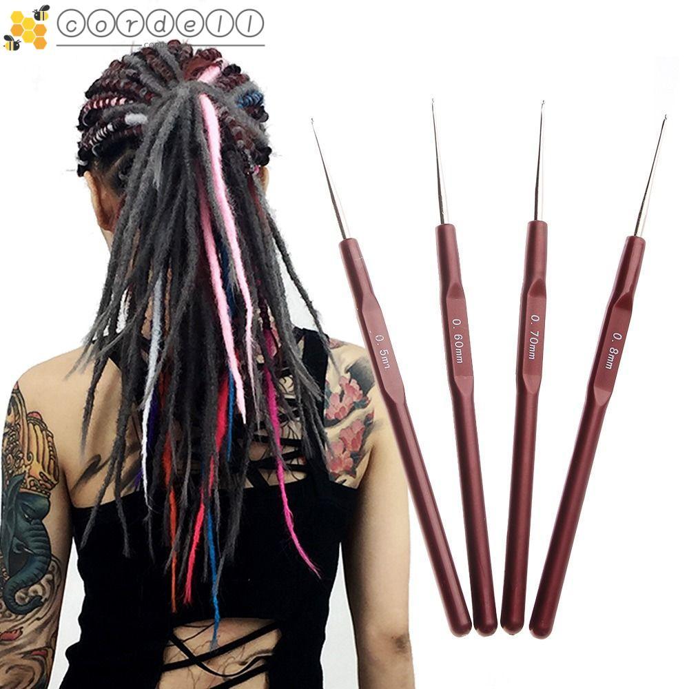 CORDELL Micro Hook ถักโลหะตะขอเข็ม Dreadlock ผมเครื่องมือ 0.5/0.6/0.7/0.8 มม. ผมทอผ้าพลาสติกโครเชต์ตะขอ DIY