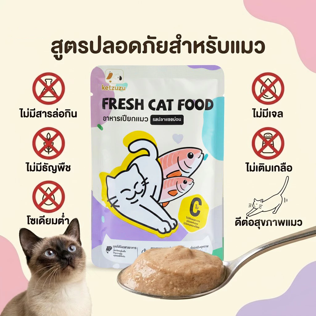 【12 ซอง】 🔥ราคาพิเศษ! Ketzuzu อาหารเปียกแมว เนื้อบด ย่อยง่าย สำหรับแมวทุกสายพันธุ์ 70g thumbnail 3