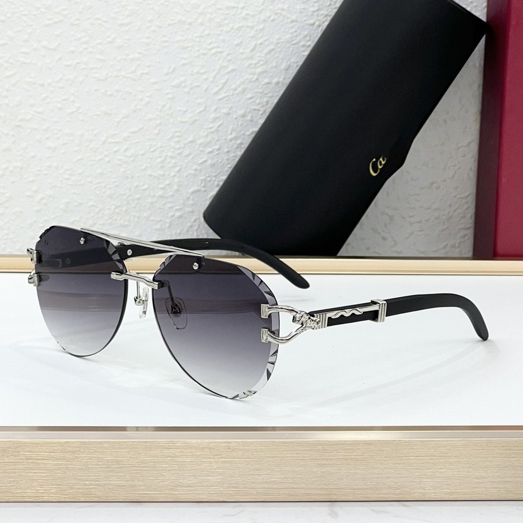 ใหม่ Kajia สไตล์ใหม่ยุโรปอเมริกันกรอบใหญ่แฟชั่น High-End Feel Double Beam Frameless แว่นตากันแดดผู้ช