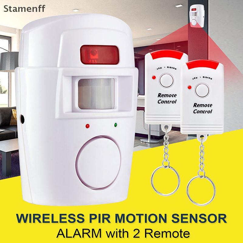 Null Wireless Pir Motion Sensor Alarm + 2 รีโมทคอนโทรล Shed Home Garage Caravan null