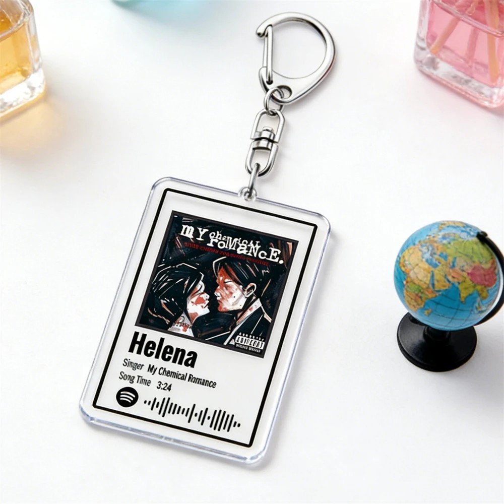 My Chemical Romance MCR Helena Spotify Code Mica พวงกุญแจอะคริลิคสําหรับตกแต่งกระเป๋าเป้สะพายหลัง กร