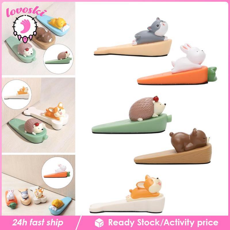 [Lovoski] น่ารักกันชนประตูกันชน Non Heavy Duty Anti-Pinch PVC สัตว์รูปร่าง Wedge ประตูหยุดประตูสําหร