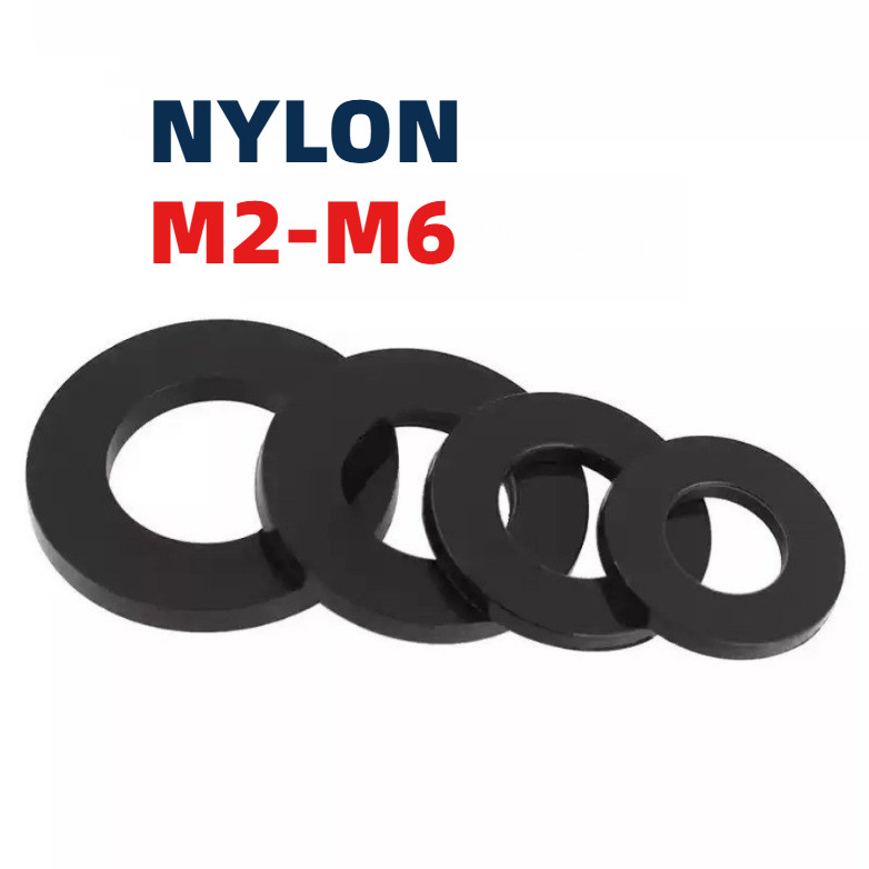 สีดําไนลอนเครื่องซักผ้าแบนปะเก็นเครื่องซักผ้าพลาสติกปิดผนึก O-rings M2/M2.5/M3/M4/M5/M6 PH-MB-1
