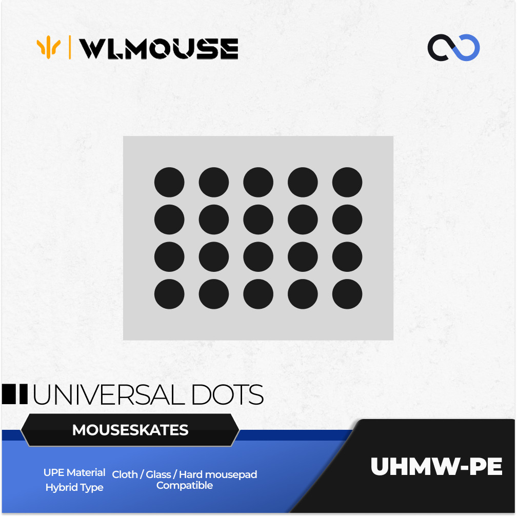 WLMouse UHMW-PE Universal Dots UPE Gaming Mouse Feet (ควบคุม-ไฮบริด)