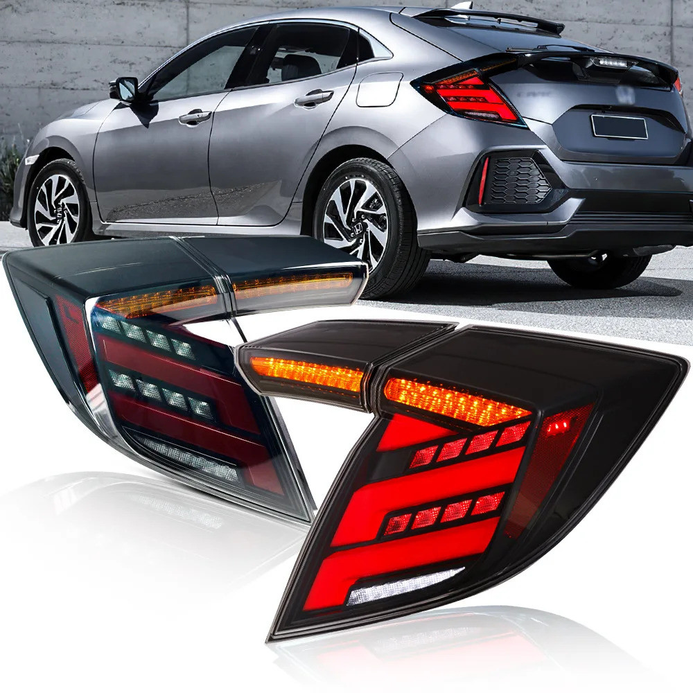 ชุดไฟท้ายรถคู่คุณภาพสูงสําหรับ Honda Civic Hatchback FK7 FK8 FK4 LED ไฟเบรคชิ้นส่วนปรับแต่งรถด้านหลั