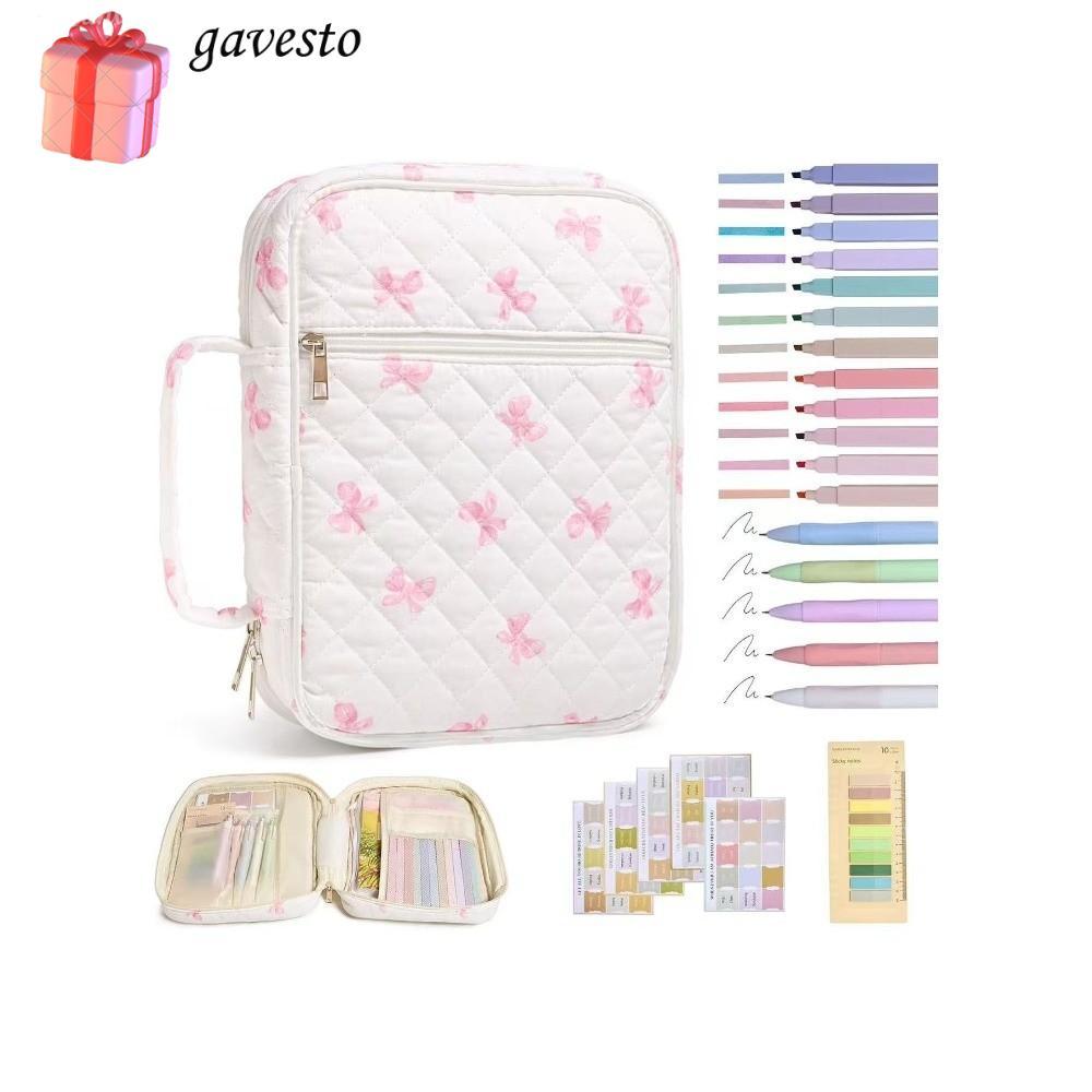 GAVESTO Bible Cover Bag, Floral Design Handle Bible Cover ,กระเป๋าซิป Bible Journaling Kit Church