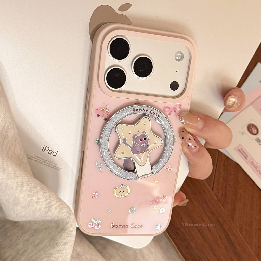 Insเค้กน่ารักการ์ตูนแม่เหล็กสําหรับIphone 17 17 17pro 16 15 14 13 PRO MAXปลอกฝาครอบป้องกันAT2978
