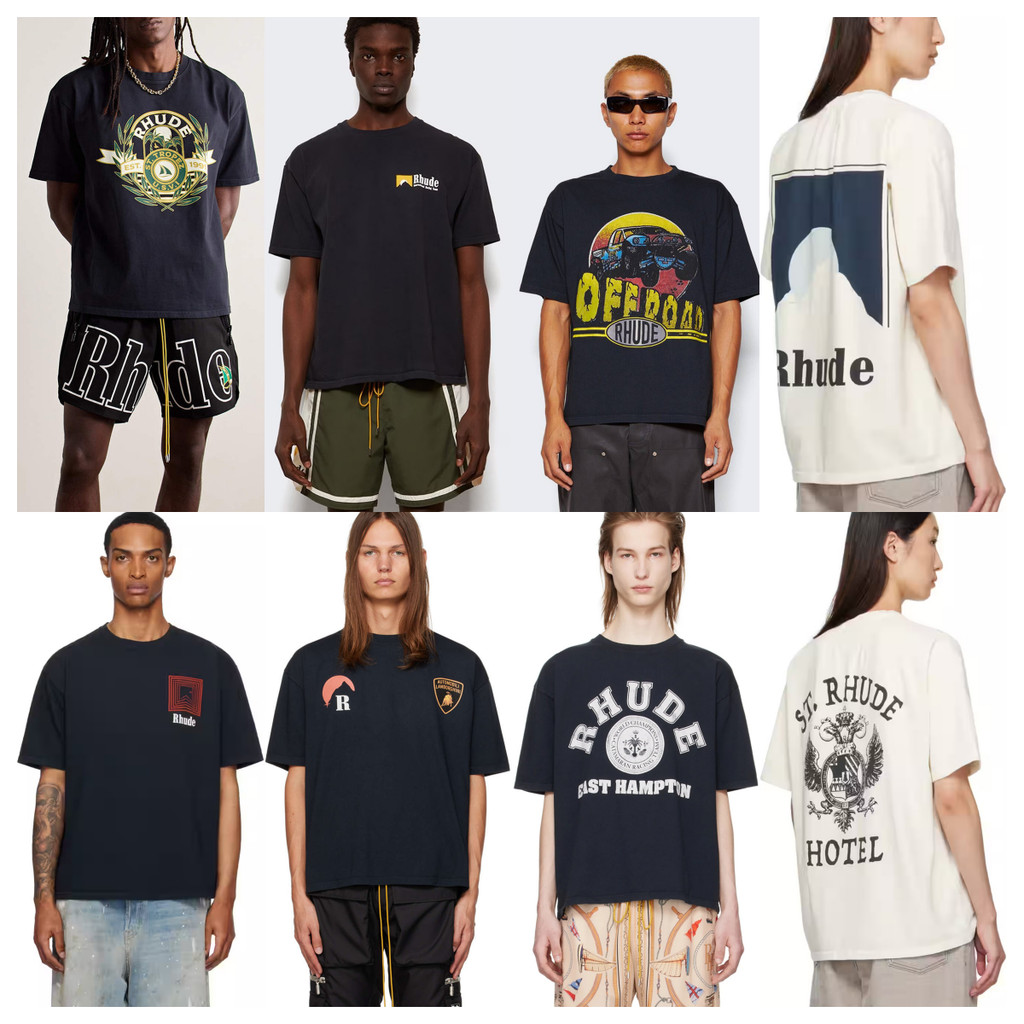 RHUDE เสื้อยืดแขนสั้น สไตล์เรียบง่ายสำหรับวัยทันสมัย