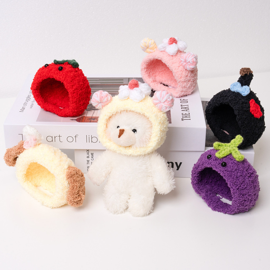 ตุ๊กตา Handmade โครเชต์หมวกตุ๊กตา Self-Laughing หมวกหมี DIY Handmade Dress Up Soft Waxy น่ารัก Bib
