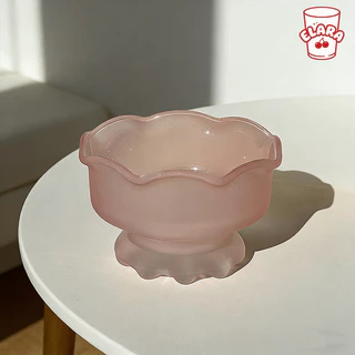 ชามแก้วขอบดอกไม้ 210ml | ชามขนมหวาน ไอศรีม น้ำหวาน สไตล์วินเทจ ปลอดสารตะกั่ว เหมาะบ้าน คาเฟ่ งานปาร์ตี้