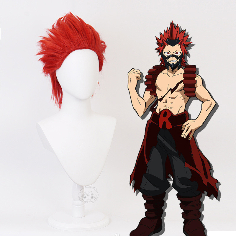 Eijirou Kirishima Eijiro คอสเพลย์วิกผม My Hero Academia สั้นสีแดงสังเคราะห์ทนความร้อนผม