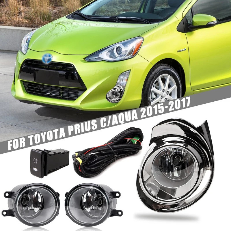 กันชนหน้าไฟตัดหมอกอัพเกรดสําหรับ Toyota PRIUS C AQUA 2015 2016 2017 รุ่น สวิตซ์ชุดไฟตัดหมอกเพิ่มเติม