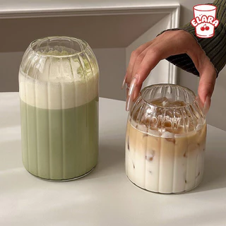 แก้วกระจกรูปทรงโค้ง 540/750ml | แก้วกาแฟเย็น ชานม น้ำผลไม้ สไตล์อินสตา ปลอดสารตะกั่ว เหมาะบ้าน