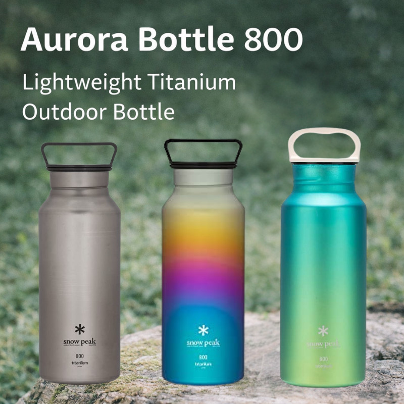 Snow Peak Aurora Bottle 800 Lightweight Titanium Outdoor Bottle