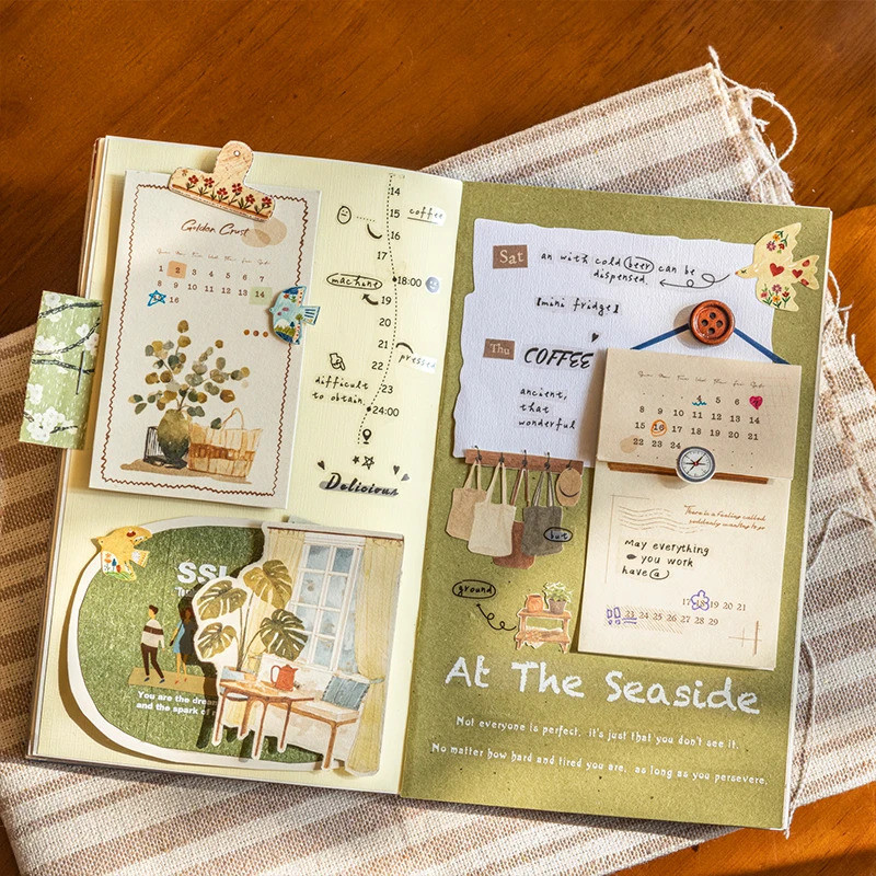 Journal GO 20pcs เวลาคุณหมายเหตุแผ่น Creative Warm Journaling สมุดภาพวัสดุตกแต่งกระดาษเครื่องเขียนหมายเหตุ