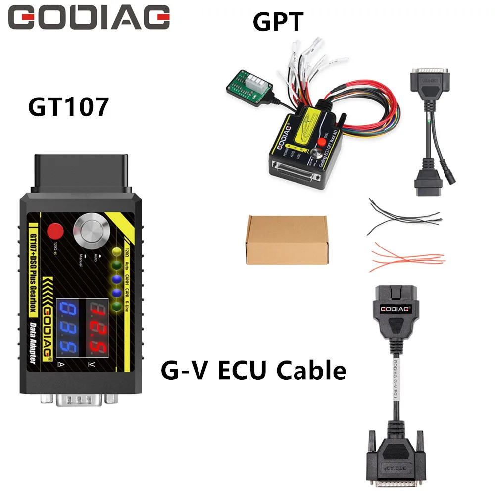 GODIAG ECU GPT Boot /G-V ECU Cable/Gearbox Cable 7-in-1/Gearbox Cable 9-in-1+GT107+ DSG Plus Gearbox