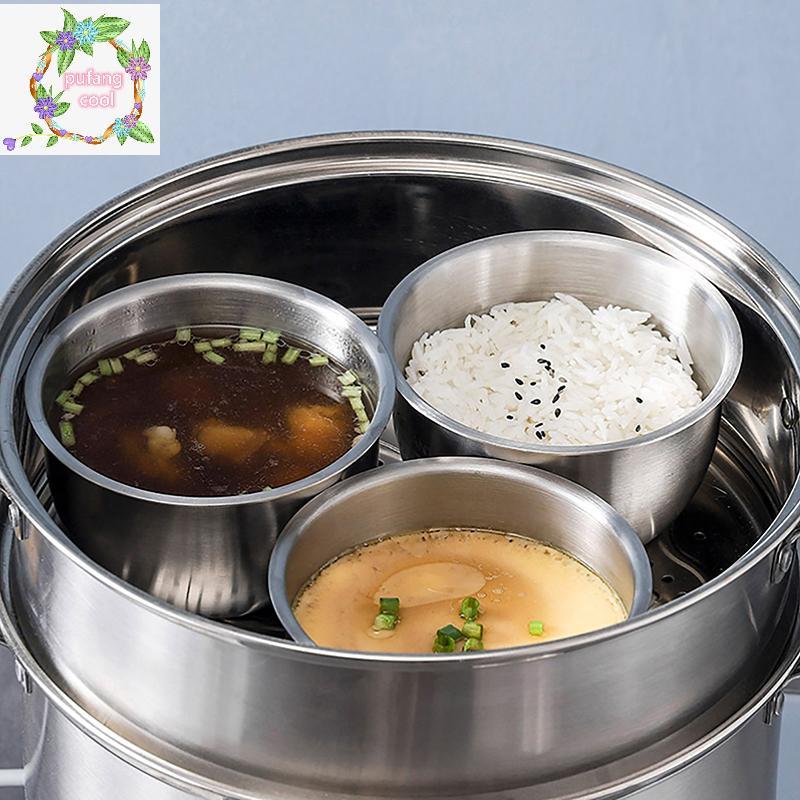 PUCOOL 304 สแตนเลสชามไข่นึ่งพร้อมฝาปิดบนโต๊ะอาหารในครัวสลัดผลไม้ขนมหวานชามซุปภาชนะบรรจุอาหารข้าวก๋วยเตี๋ยวชาม TH ราคา ถูกที่สุด ดีลบีเคเค แกลเลอรีภาพที่ 6