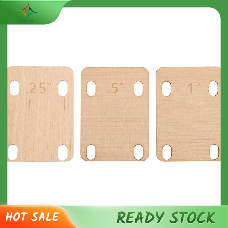 [luxiang.th] 3 ชิ้นกีตาร์คอ Shims อุปกรณ์เครื่องดนตรีป้องกัน 0.25, 0.5 และ 1 องศากีตาร์คอแผ่นเครื่อง
