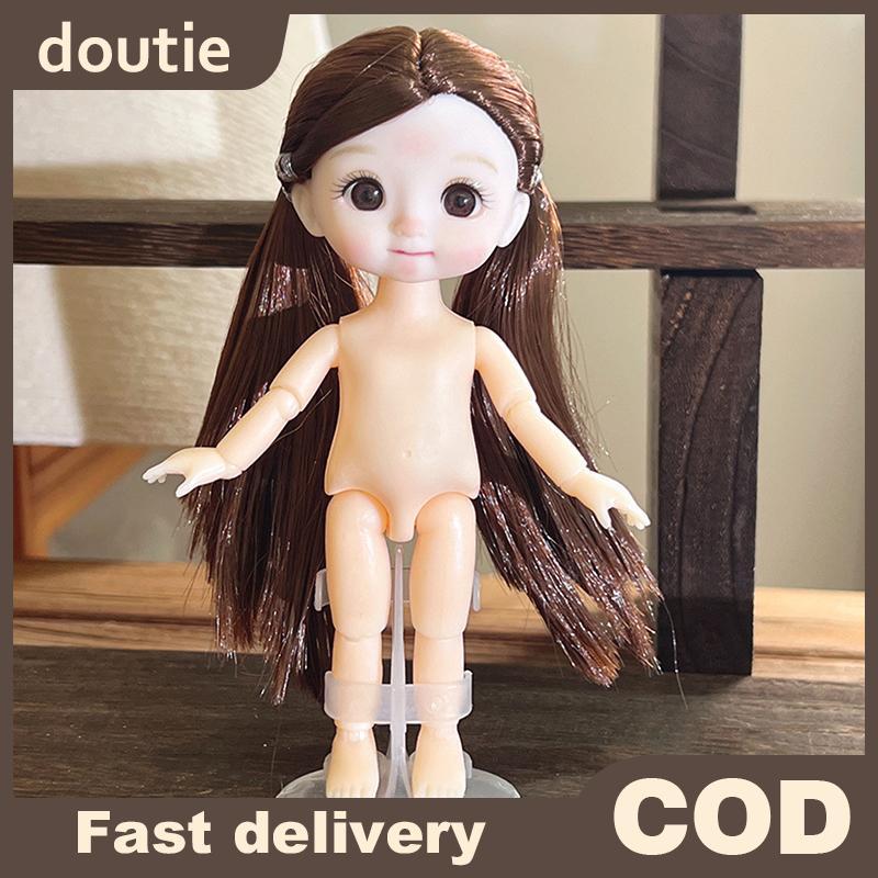 Doutie 1 ชิ้น 16 ซม. ตุ๊กตาแสดงออกที่แตกต่างกัน, น่ารัก 1/8 ตุ๊กตา BJD, 13 ข้อต่อเคลื่อนย้ายได้ตุ๊กต
