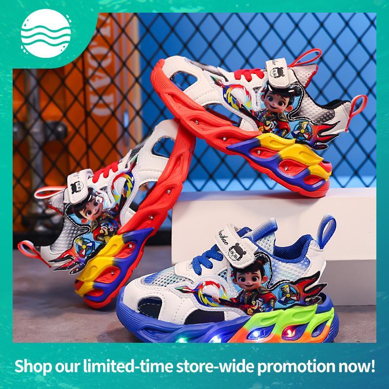 รองเท้าผ้าใบมีไฟสําหรับเด็กผู้ชายพื้นนิ่มเบาสบายเท้าเด็กรหัสเค20222