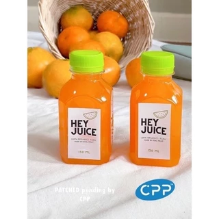 100 ใบ ขวดพลาสติก ทรงเหลี่ยมมน PET ขนาด 150 ml พร้อมฝา สำหรับบรรจุน้ำผลไม้ น้ำส้ม ชา กาแฟ
