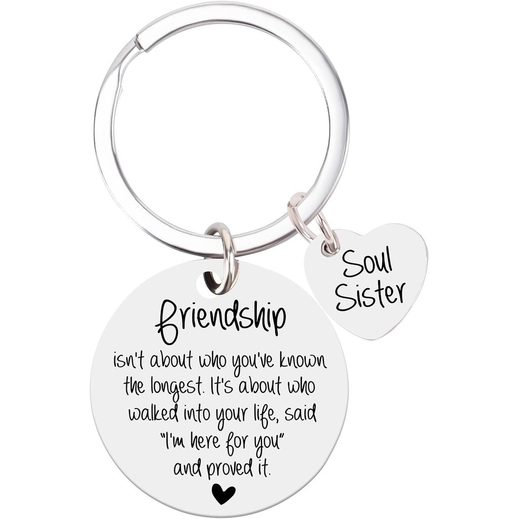 Best Friend Birthday Sister Bestie ของขวัญสําหรับผู้หญิงพวงกุญแจมิตรภาพ BFF Bestie Soul Sister ของขว