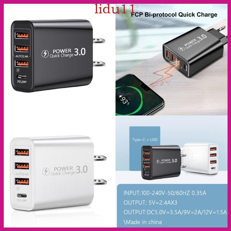 LID มัลติฟังก์ชั่น USB ชาร์จ 4 พอร์ต Fast CHARGING Wall อะแดปเตอร์ชาร์จ Outlet