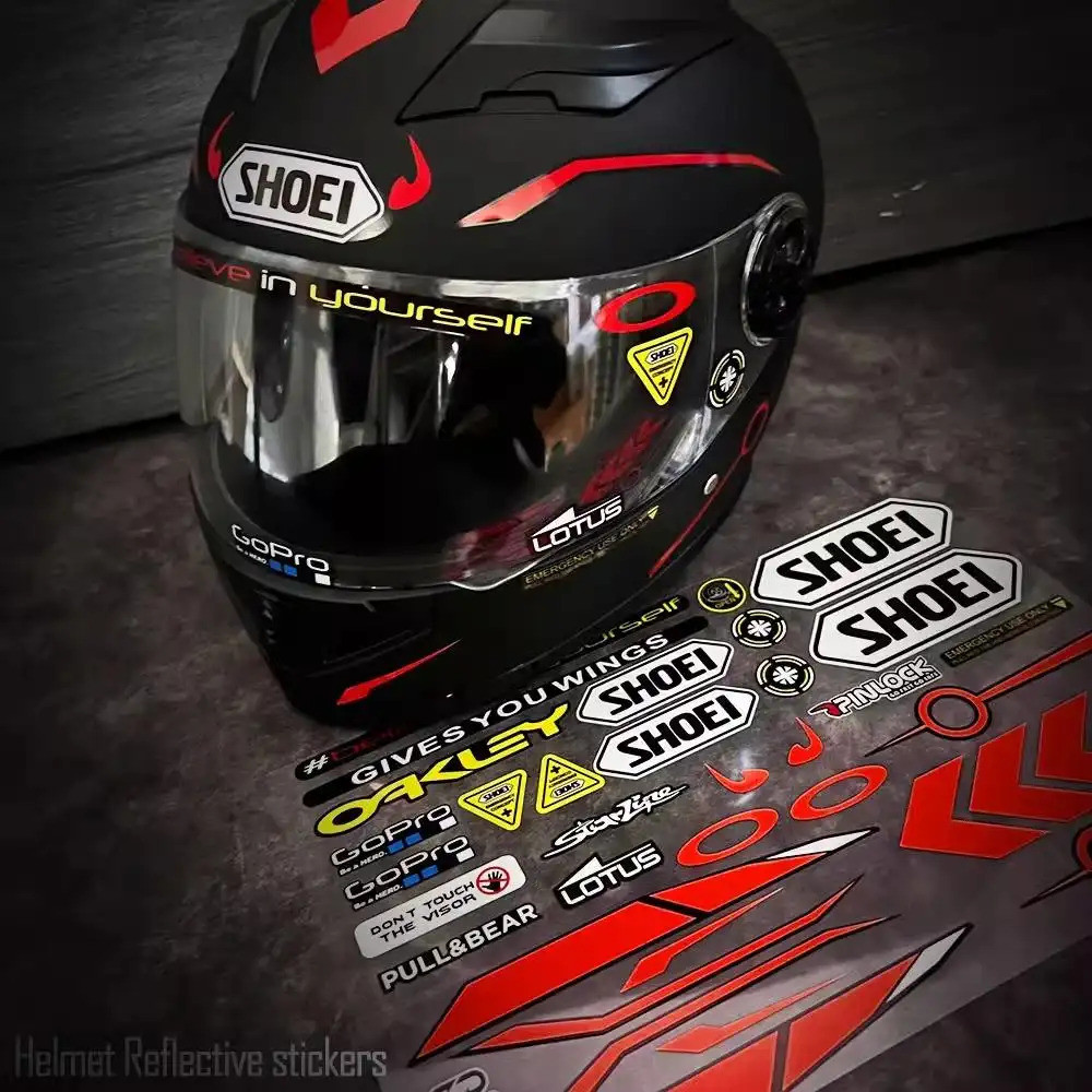 Refelctive หมวกกันน็อคสติกเกอร์ Visor กระจกเลนส์ Watertight Decals Racing รถจักรยานยนต์อุปกรณ์เสริมจักรยานจักรยานสําหรับ Shoei HJC KYT