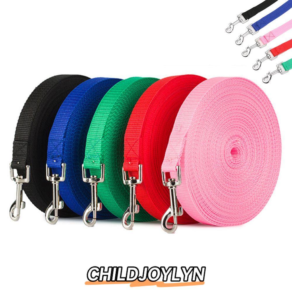 CHILDJOYLYN สายจูงสุนัข เข็มขัดไนลอนสีสันสดใส ปลอกคอลูกสุนัข การฝึกเดินแบบยืดหยุ่น