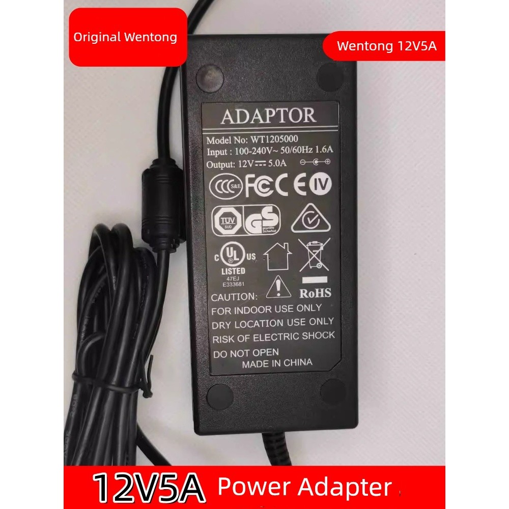 หัวชาร์จ typ c หัวแปลง usb to type c Wentong 12V5A สากล3A4A จอภาพเครื่องนวดกล้อง WT1205000อะแดปเตอร์