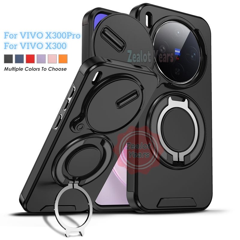 ปลอกสําหรับ VIVO X300 Pro 5G X300Pro สไลด์เลนส์ Push Window Armor เคสโทรศัพท์แหวนแม่เหล็กขาตั้งฝาหลัง