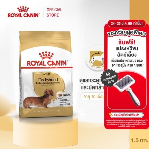 Royal Canin Dachshund Adult 1.5kg อาหารเม็ดสุนัขโต พันธุ์ดัชชุน อายุ 10 เดือนขึ้นไป (Dry Dog Food, โรยัล คานิน)