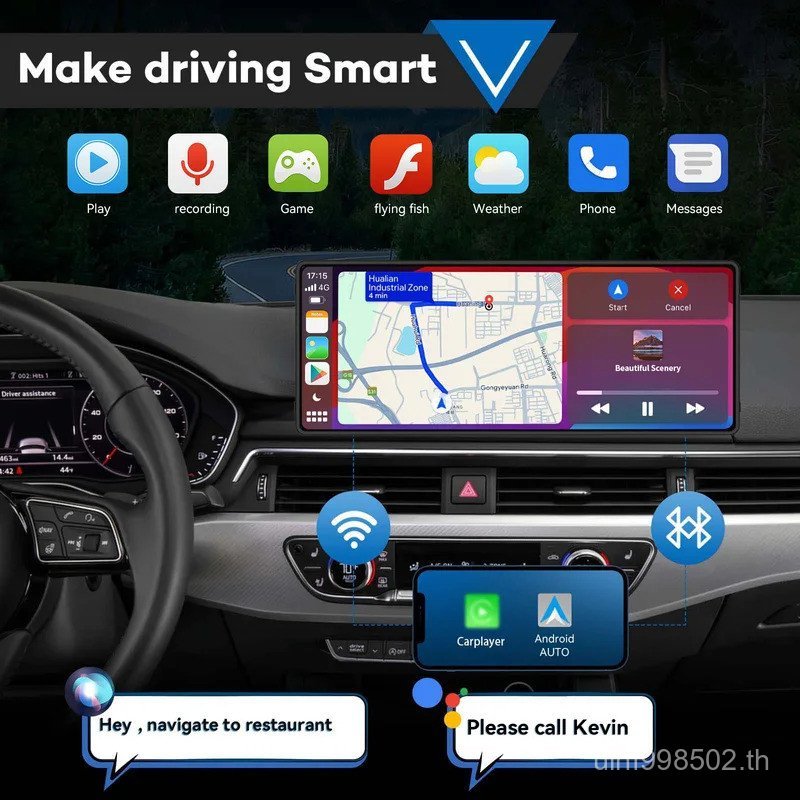 Universal 10.26 หน้าจอ รถวิทยุมัลติมีเดีย WIFI เครื่องเล่นวิดีโอไร้สาย Carplay หน้าจอสําหรับ Apple ห