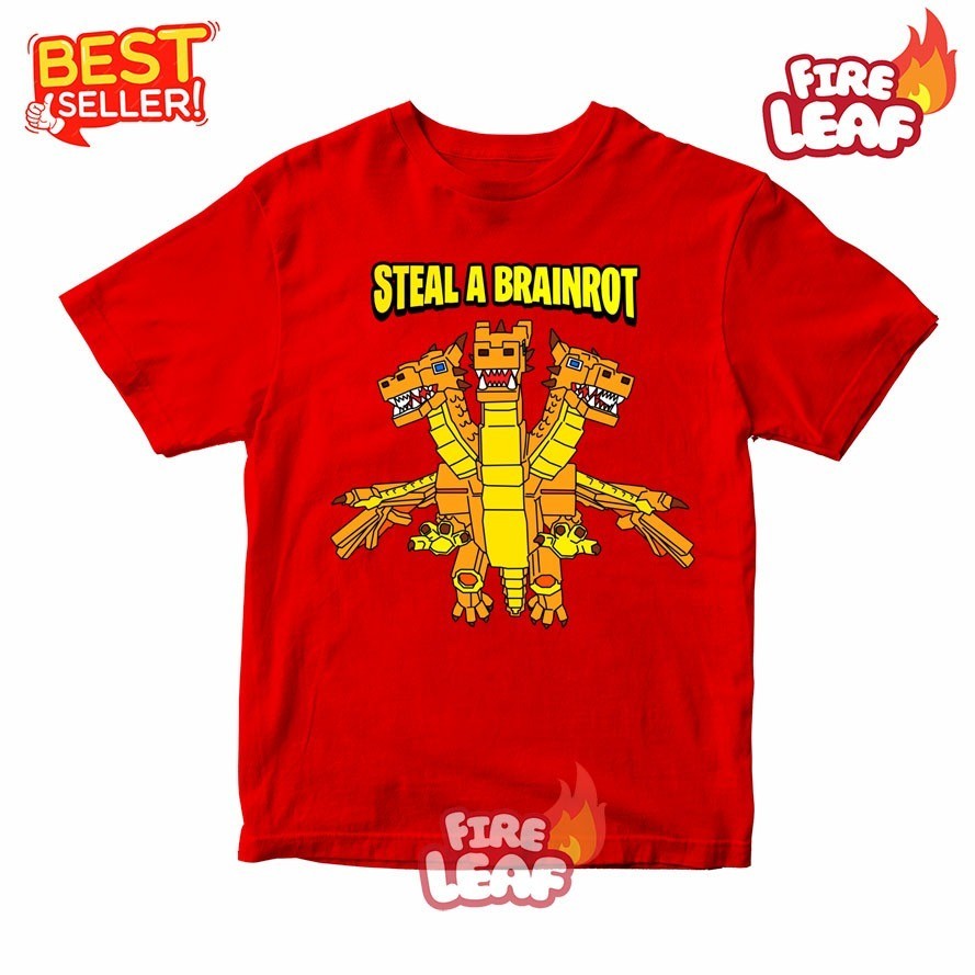 kids 🧸 เสื้อยืดเด็ก TOP Hydra DRAGON Cannelloni ขโมย BRAINROT ROBLOX FREE NAME 100-150