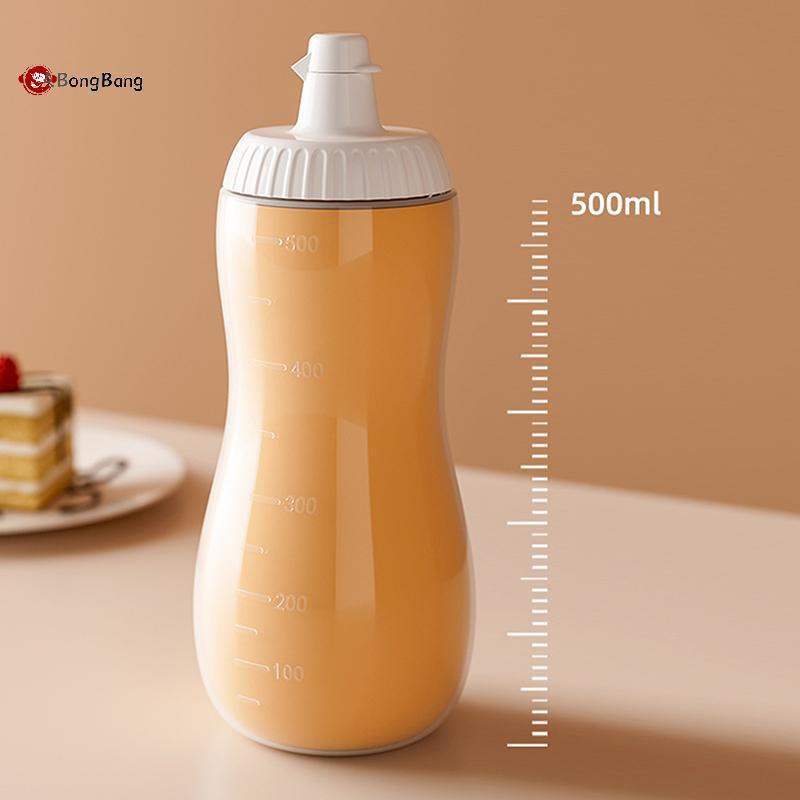 ABongBang 500ML ขนาดใหญ่บีบขวดเครื่องปรุงรสหัวฉีดซอสมะเขือเทศบาร์บีคิวซอสน้ํามันมะกอกขวด Dispenser บ