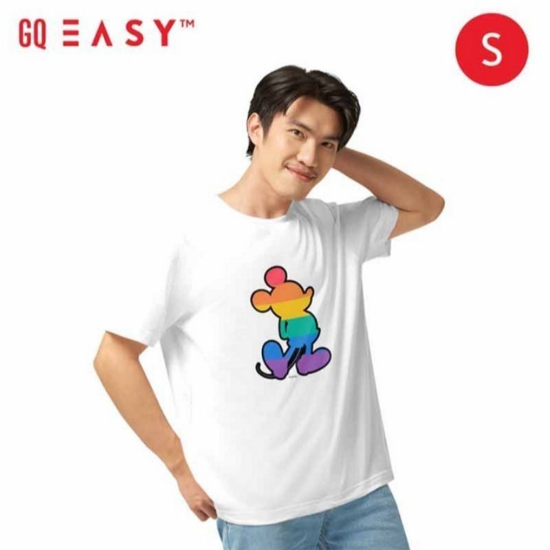 （T-Shirt）Gq Disney [Mickey Mouse] Pride Moon T-Shirt, White