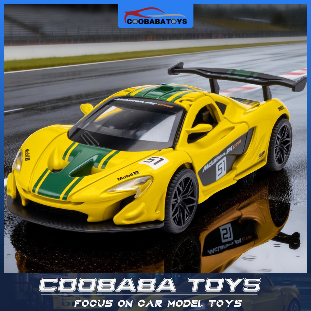 CBB 1:43 McLaren P1 GTR โลหะผสมรถDiecastรุ่นของเล่นเสียงดึงกลับสําหรับเด็กเด็กผู้ใหญ่สะสมของขวัญวันเ