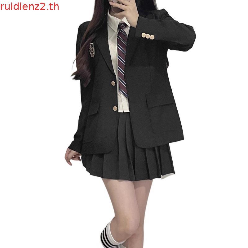 blazer เกาหลี blazer ผู้หญิง ชุดสูทสีดำสำหรับนักเรียนหญิง เหมาะสำหรับการสัมภาษณ์งานและการใช้งานในสถา