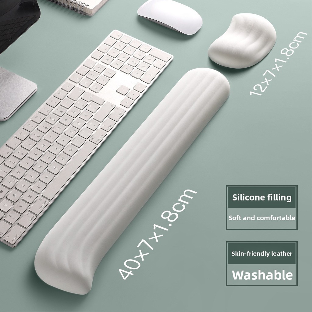 Q-Bomb Ergonomic สายรัดข้อมือซิลิโคนเมาส์สายรัดข้อมือ Pad คีย์บอร์ด Rest