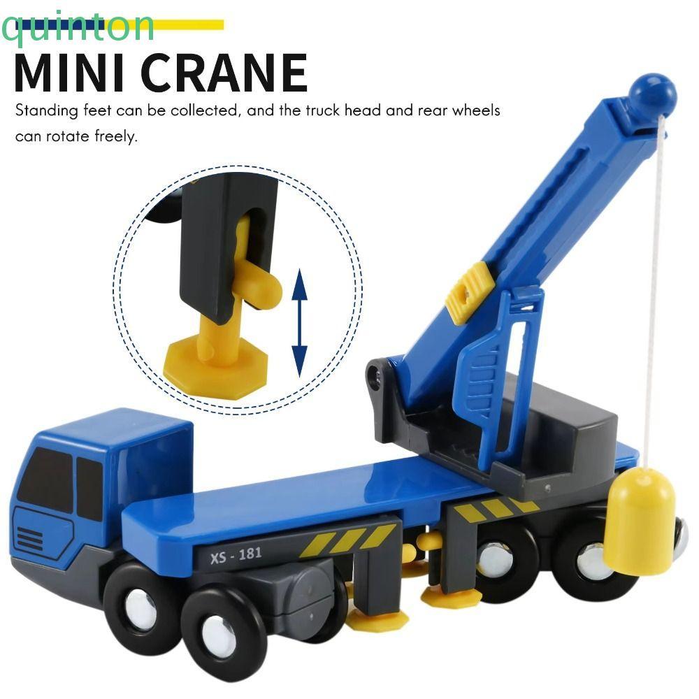 QUITON Crane Car Model, Vehicle Toys Inertial Slide Lifting Truck Toy, Construction Truck Mini Crane
