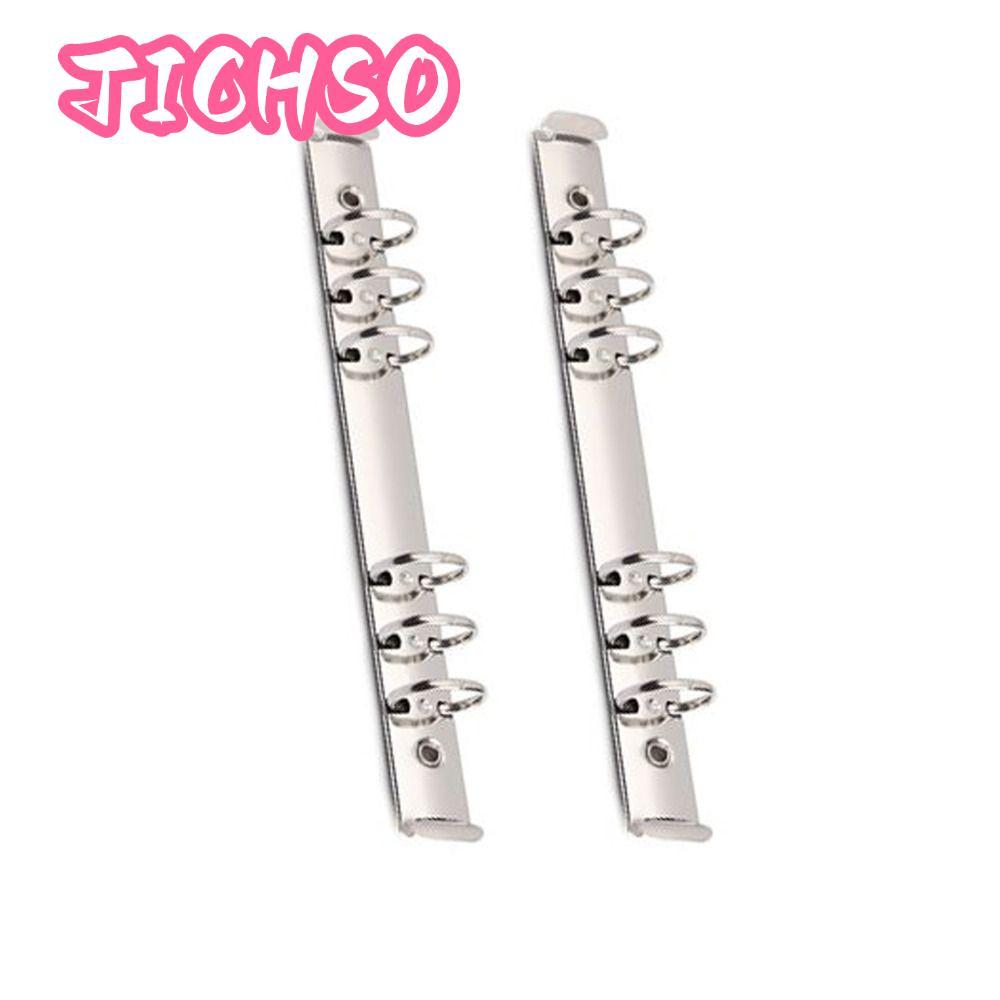 VICHSO 2PCS A5 Binder 6 แหวน, A5 6 หลุมแหวน A5 Binder, 3 ซม.เส้นผ่านศูนย์กลางเงินสีโลหะคลิป 3 ซม.โลห