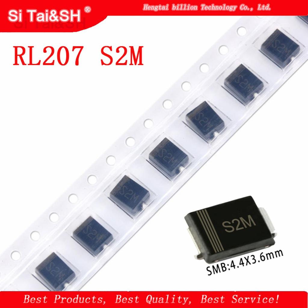S2M RL207 SMB/DO-214AA ไดโอดเรียงกระแส SMD 2A 1000V
